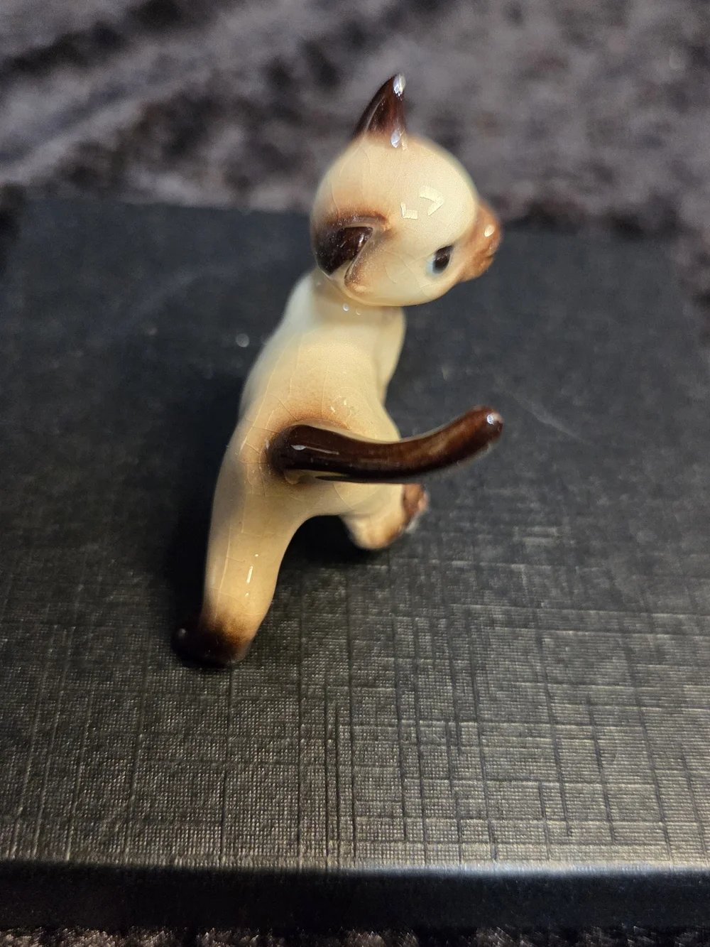 VTG Hagen Renaker Siamese Tom Cat Glazed Ceramic Figurine Blue Eyes #2